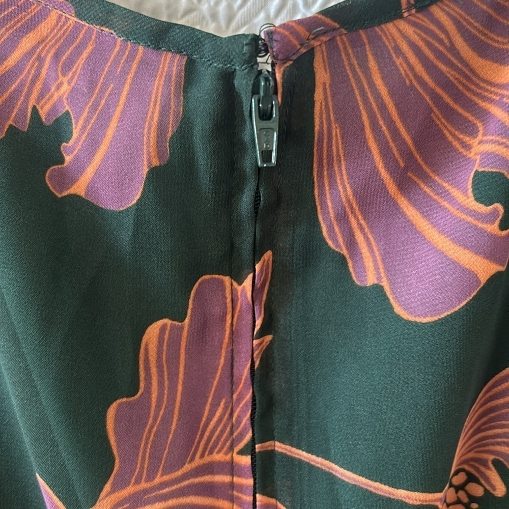 Modcloth Floral Keen on Pleats Long Sleeve Chiffon Fit & Flare Midi Dress NWOT - Picture 9 of 12